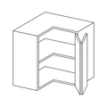 AKW Liberty 625 Corner Wall Cabinet L-Shaped