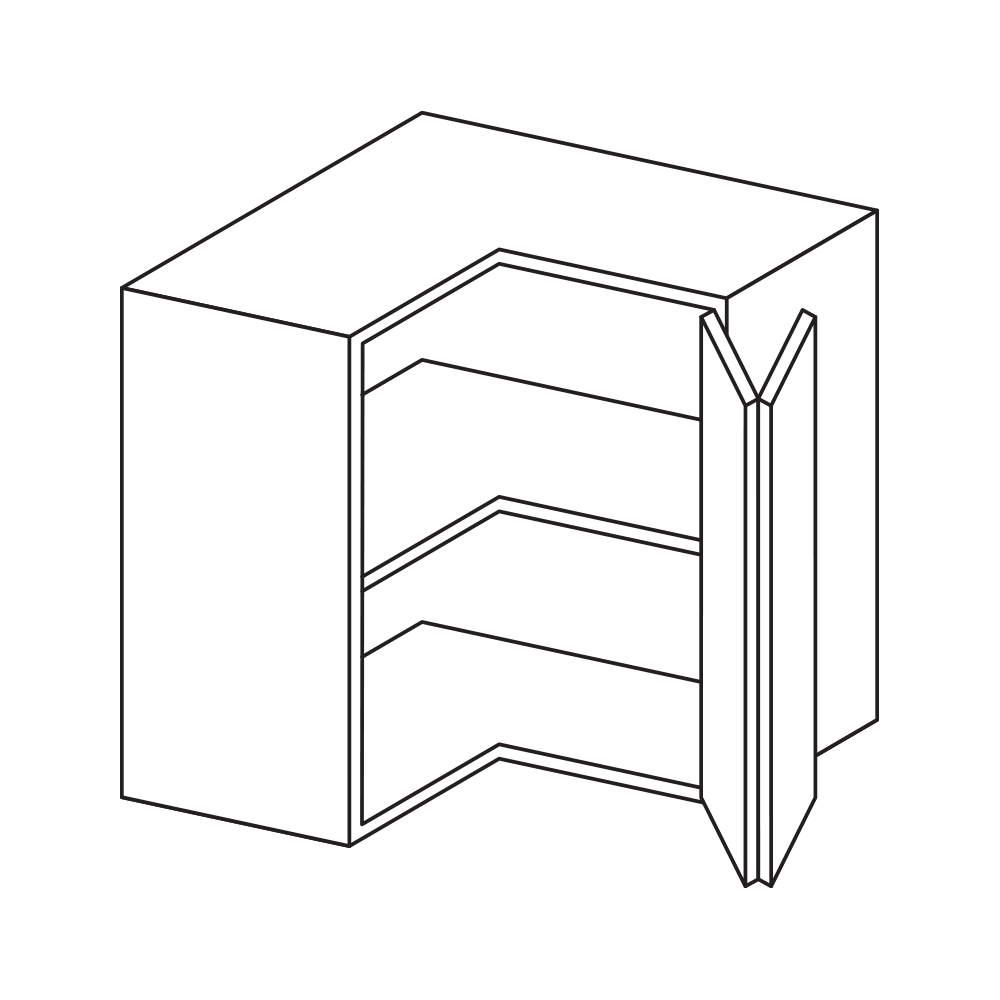 AKW Liberty 625 Corner Wall Cabinet L-Shaped