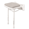 AKW 2000 series compact fold up seat with pad - Grey