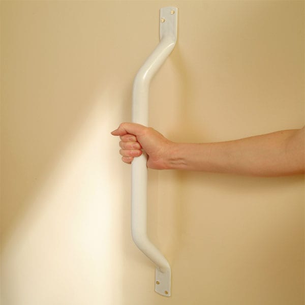 AKW 445x25 flat ended mild steel white grab rail