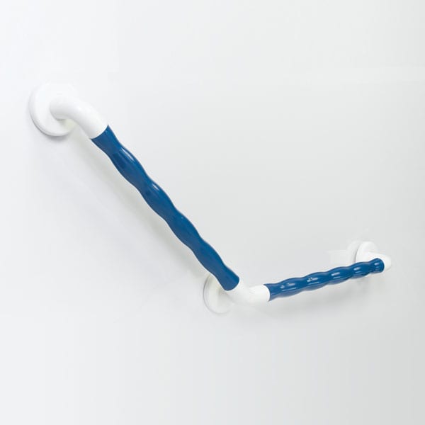 AKW 450x450mm 135 deg angled natural grip blue plastic grab rail