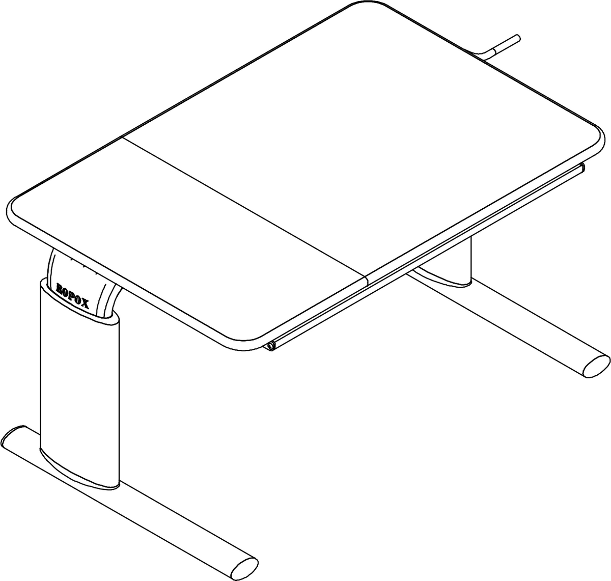 Stonebridge Adjust Height Adjustable Table Top - Manual 600-900mm 900x600 (RH Tilt)