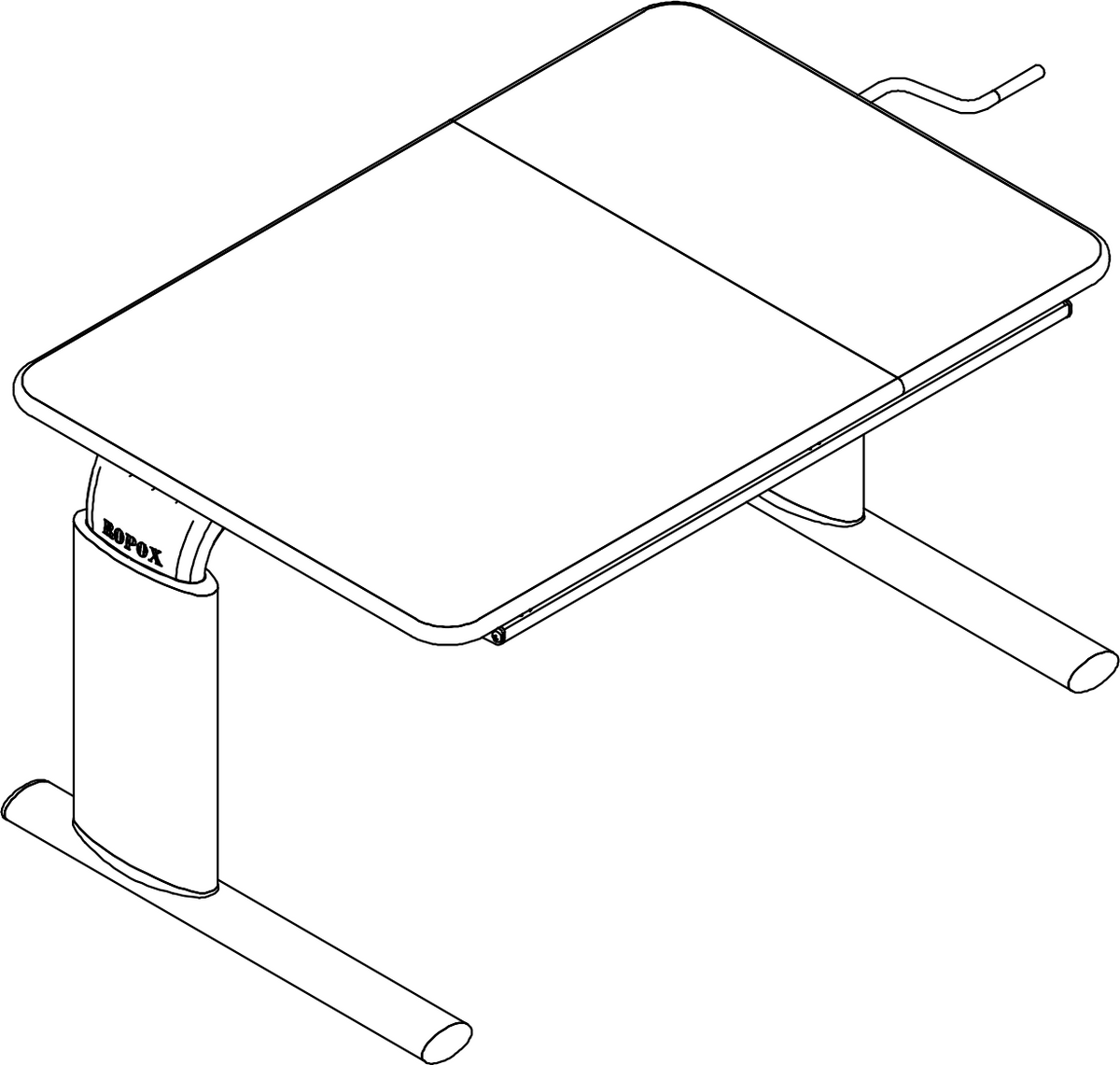 Stonebridge Adjust Height Adjustable Table Top - Manual 600-900mm 900x600 (LH Tilt)
