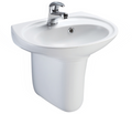 AKW Freelux 550mm 1 tap hole basin and semi pedestal