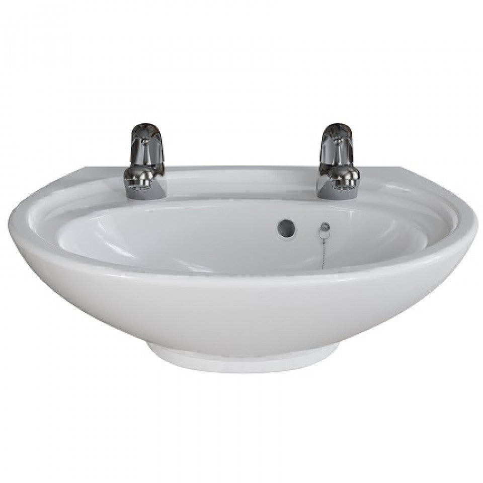AKW Livenza Plus Sanitaryware Washbasin 500mm 2 Tap Hole