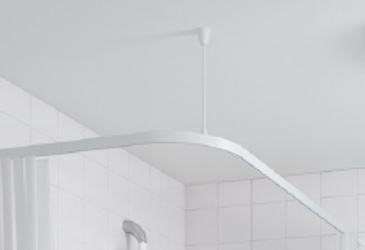 AKW Silverdale L Shaped Curtain Rail 1800 x 820mm