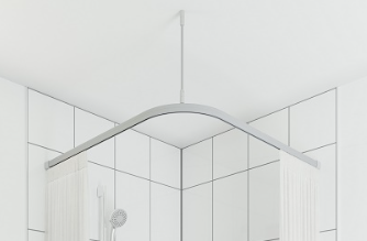 AKW L Shaped Curtain Rail 1500mmx1200mm Grey