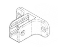 AKW Silver Screen Curtain Rail Wall Bracket ABS Grey