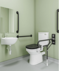 AKW Close Coupled Std Doc M Pack TMV3 Tap Fluted Mid Grey