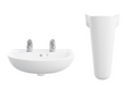 AKW Navlin 500mm 2TH Basin & Semi Pedestal