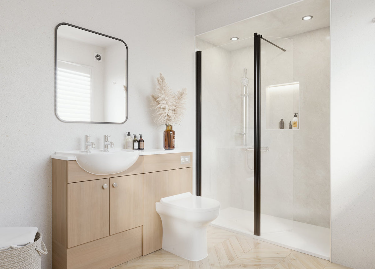 Bath to Walk-In Shower Conversion Pack: example AKW room installation