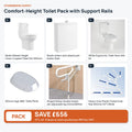 Comfort-Height Toilet Pack with Support Rails: 6 items shown together, save £656 inc VAT vs total manufacturer RRP