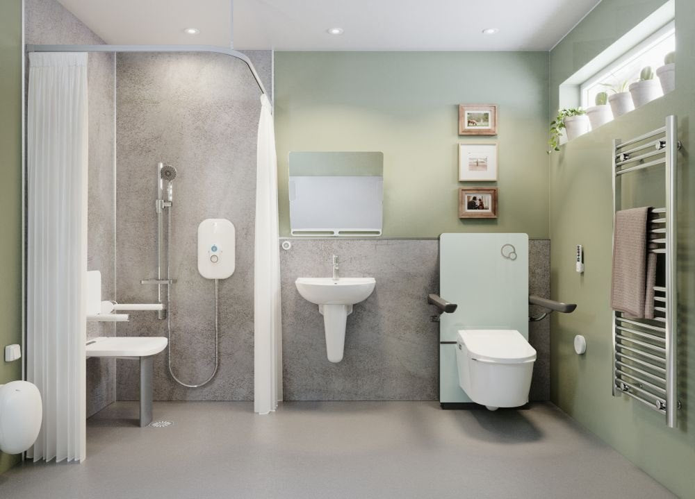 Doc M Accessible Shower Room Pack with Mixer Shower: example AKW room installation