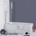 AKW Brereton P Shaped Walk In Bath - 1675x750x850mm LH Door