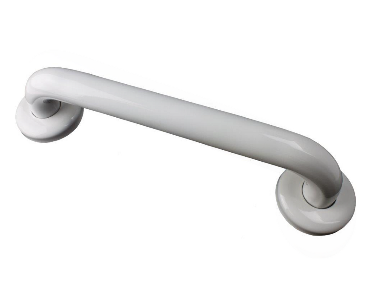 AKW 600mm grab rail - epoxy coated ss - White