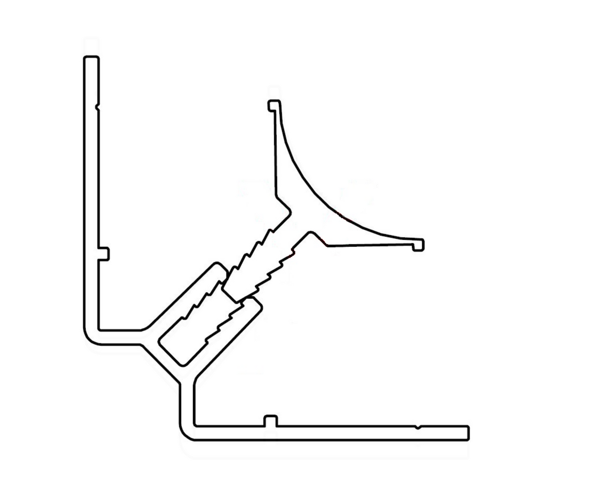 AKW Marlbrook - Wall Panels Internal Corner assembly - Aluminium And PVC Profiles 2440mm
