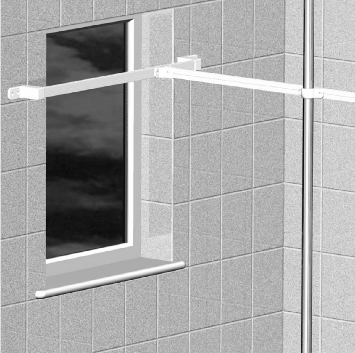 AKW Straight rail - window spanning kit (Fittings)-Silverdale