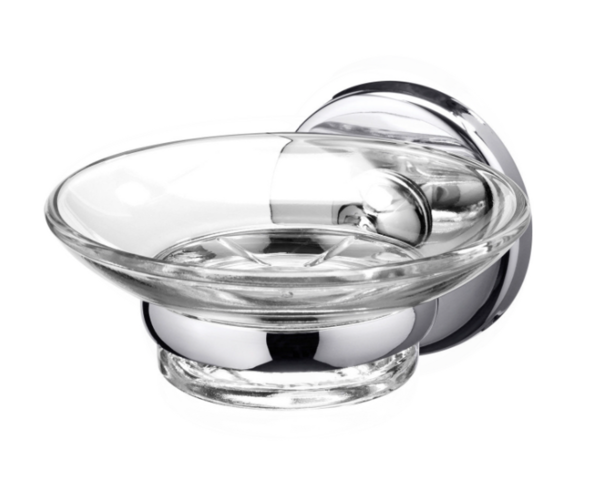 AKW Chrome Effect and Glass Soap Dish Holder