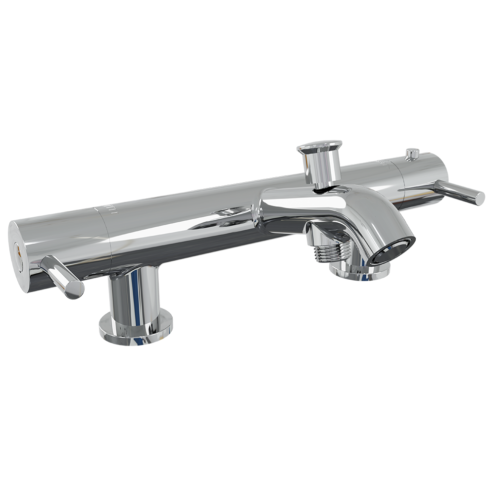 AKW Thermostatic Peg Lever Bath Shower Mixer Tap Incl Shower Kit With Rail