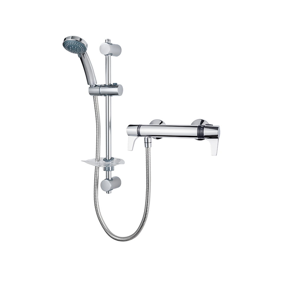 AKW Triton Exe Lever Bar Mixer valve TMV2 riser rail & hose kit
