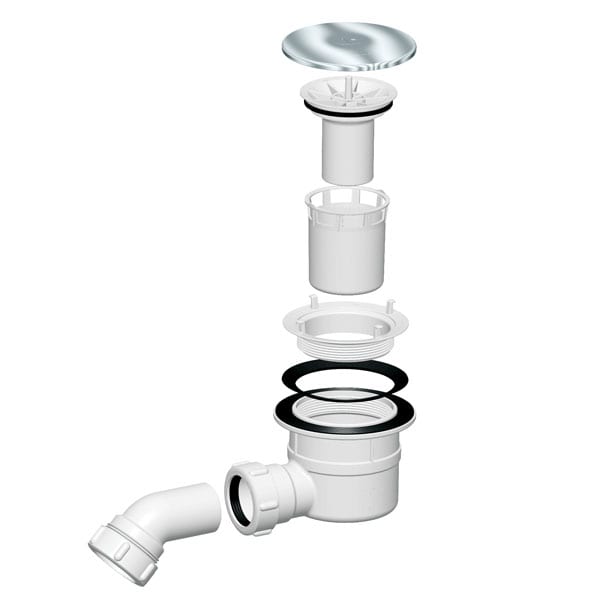 AKW GW90 Metal Topped 90mm Dia Waste with 90mm Waste Adaptor