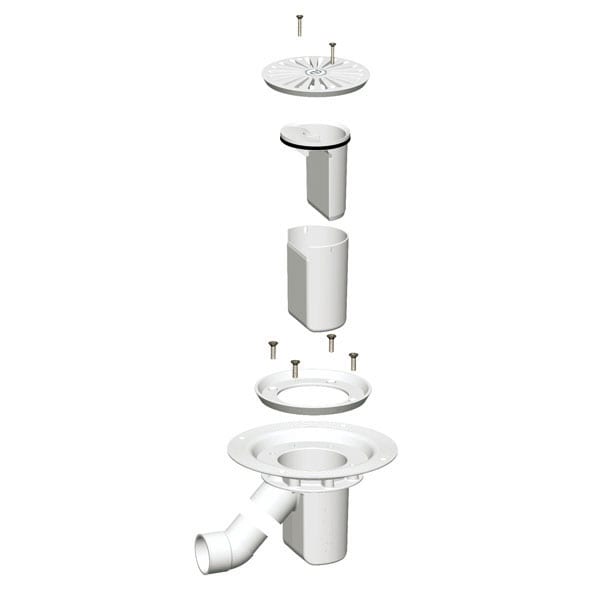 AKW TF75 Tuff Form Waste Cover and clamp ring - White